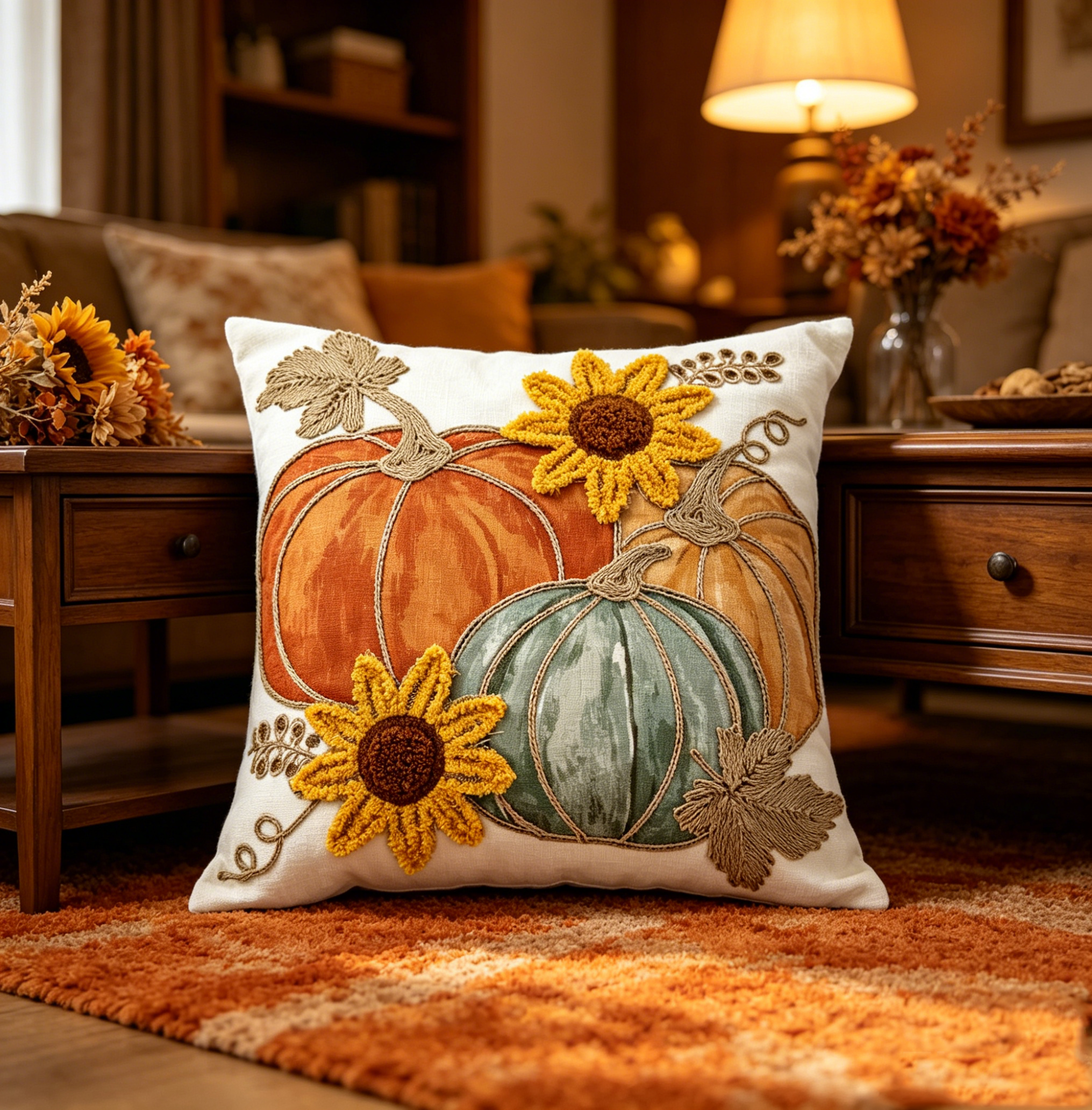 AMZF63526 chenille-pumpkin-applique-pillow-sunflower-embroidery-fall-decor
