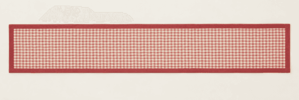 Sweetheart Gingham Table Runner in cream and faded red — design visualization